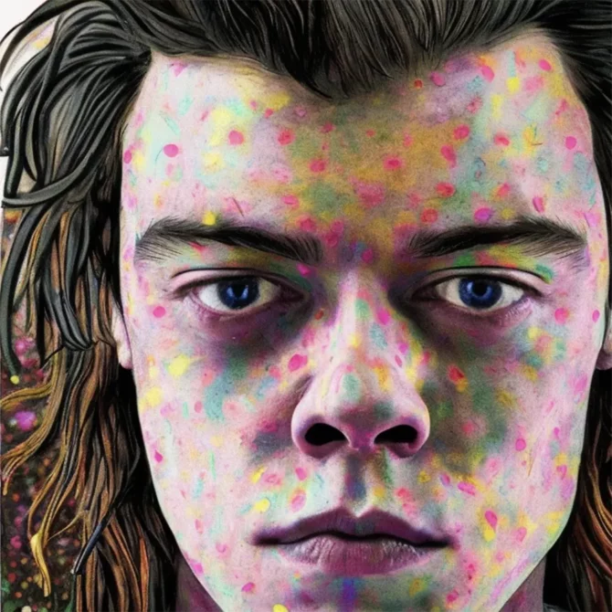 Harry Styles in the style of Damien Hirst     14